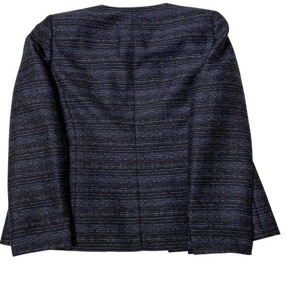 Kasper 2 Piece Womens Sleeveless Top Matching Blazer 10 Blue Black Classy Office - Picture 11 of 12